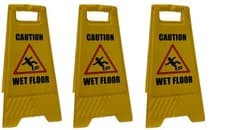 Image of 3 x CAUTION WET FLOOR AND CLEANING IN PROGRESS A- FRAME SIGN, 2 IN 1 WARNINGSIGN