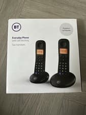 Image of ☎️ BT Everyday Cordless Phone Twin Handset Call Blocker Home Phone Set Black