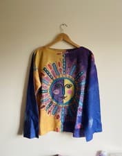Image of Unique Celestial Festival Jumper Spring Summer Flared Sleeves New Size 12