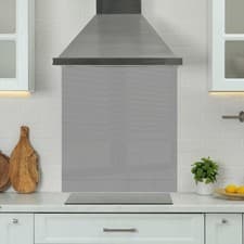 Image of Premium Various Sizes Light Grey 6mm Glass Toughened Kitchen Splashback