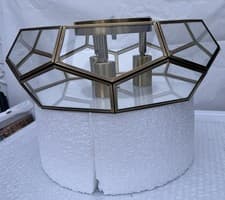 Image of 3 Light Unique Statement Geometric Flush Mount Lighting | Modern Hanging Ceilin