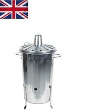 Image of Efficient 18L Garden Incinerator - Complete with Chimney and Lid for Safe Use