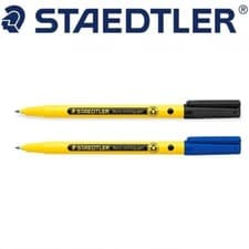 Image of 2 x STAEDTLER Handwriting Pen Black / Blue Ink 0.6mm School Smooth Writing 307