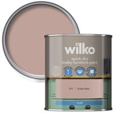 Image of Wilko Dusky Petal Matt Quick Dry Chalky Furniture Paint 250ml, Hardwearing