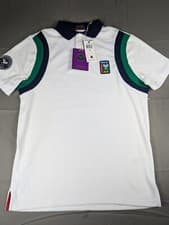 Image of Polo Ralph Lauren Shirt Mens Small White 2020 Wimbledon Terry Cloth NWT $125 MSP