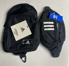Image of adidas Sling Crossbody Waist Pack Original National Black White Three Stripes