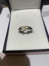 Image of Platinum Shanked Diamond Solitaire Ring Diamond Is Set In 18ct Yellow Gold New