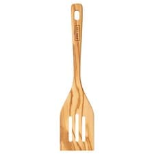 Image of Stellar Slotted Turner Olive Wood Natural Finish Durable Comfortable Utensil