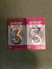 Image of chrome plated door numbers 2x number 3 new in packs