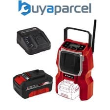 Image of Einhell 3408017 Cordless Site Radio Bluetooth Speaker + 4AH Battery Kit