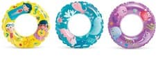 Image of Intex 24" Swim Ring Age 6-10 Swimming Inflatable yellow purple or blue designs