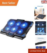 Image of High-Performance Laptop Cooling Stand with 6 Quiet Fans & Custom Speed Control
