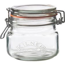 Image of Kilner 0.5L Square Clip Top Jar Glass Airtight Food Storage Canister Preserving
