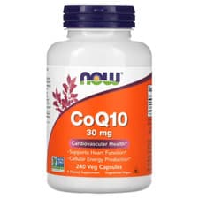 Image of NOW Foods CoQ10 30mg - 240 Softgels | Heart Health & Energy Support