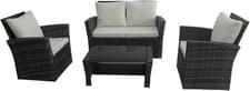 Image of Rattan Garden Furniture Sofa Set Table Outdoor Balcony Indoor Glass Coffee Patio
