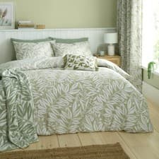 Image of Catherine Lansfield Sorrel Leaf Reversible Duvet Cover Bedding Set Range Green