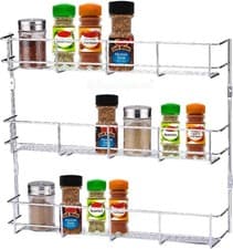 Image of Buckingham 3-Tier Spice Rack – Heavy-Duty Chrome Wall-Mounted Kitchen Organizer