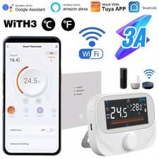 Image of Wireless WiFi Programmable Room Thermostat for RF Boiler Temperature Control UK