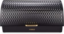 Image of Empire Roll Top Bread Bin, Stainless Steel, Black and Brass, One Size