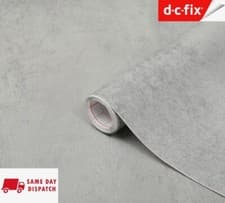 Image of D C FIX GREY CONCRETE EFFECT STICKY BACK PLASTIC SELF ADHESIVE VINYL KITCHEN