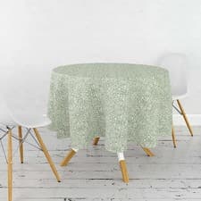 Image of William Morris Acorn Green 132cm Round Acrylic Tablecloth