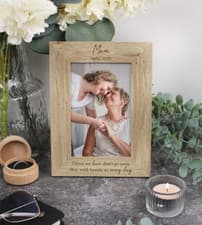 Image of Personalised Mum Memorial Photo Frame In Loving Memory Engraved Wooden Frame