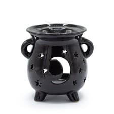 Image of Cauldron Oil Burner - Moon & Stars - Black