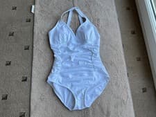 Image of Brand New Women's Tummy Control Bandeau One Piece Swimsuit, White, UK M Stunning