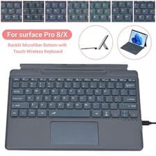 Image of For Microsoft Surface Pro 8/Pro X 13" Backlit Bluetooth Keyboard With Touchpad