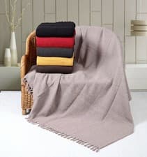 Image of LUXURY WAFFLE (Honeycomb) BLANKET 100% COTTON WOVEN TRAVEL THROW SOFA BED WARM