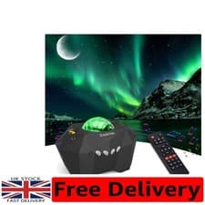 Image of 3-in-1 Projector Star Aurora Moon LED Light with Bluetooth Speaker & Timer