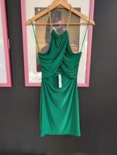 Image of Quiz Green Wrap Over Dress BNWT Size 8