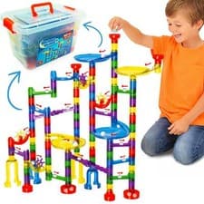Image of Marble Mania 162 Piece Marble Run For Kids - Construction Toy For Boys or Girls