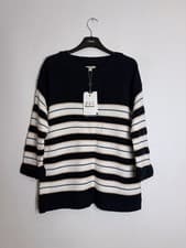 Image of NEW Barbour Knit Striped Jumper - Navy Blue/White - UK 10