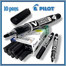 Image of Pilot V-Board Master Whiteboard Marker Pens Fine Bullet Tip Black ( Box of 10 )