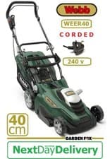 Image of new Webb Mains 240V Corded Electric Lawnmower 16" 40cm WEER40 5055661901093 .