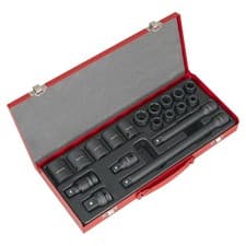 Image of Sealey AK5619M Impact Socket Set 19pc 1/2"Sq Drive Metric