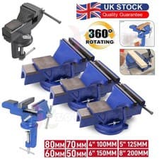 Image of 4"-8" 50-80mm Bench Vice Clamp Heavy Duty Workbench Vise Anvil Swivel Base Jaw