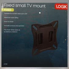 Image of Logik LFS16 Fixed TV Wall Mount Bracket Up to 26" VESA 100x100 NEW