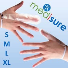 Image of 2 x MEDICAL PLASTIC FINGER/THUMB COVER S/M/L/XL Bandage Cast Dressing Water/Dirt