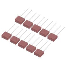 Image of 50Pcs DIP Mounted Miniature Square Slow Blow Micro Fuse, 2.5A 250V, Red