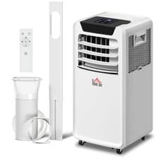 Image of HOMCOM 10000 BTU Mobile Portable Air Conditioner Room Ac Unit w/ RC, White