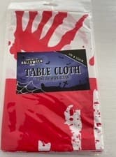 Image of HALLOWEEN Style TABLECLOTH Easy clean table cover. Red blood pattern, 178x132cms