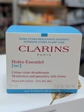 Image of Clarins Hydra-Essentiel Face Rich Cream 50ml Hydrating Moisturiser Box Dented