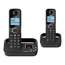Image of Alcatel F860 Voice full featured Cordless Phone, Twin Pack, Black