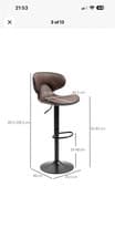 Image of HOMCOM brown swivel bar stools, set of 2, adjustable feature