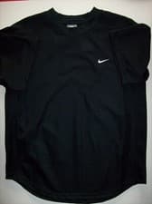 Image of Nike Shirt Boys Muscle Pro Active Black Navy Baseball Crew Neck Swoosh New