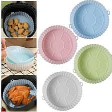 Image of Silicone Pot Air Fryer Baking Basket Soft Tray Accessories Reusable Non Stick