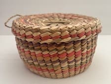 Image of New Seagrass Woven Basket with Lid SALE!