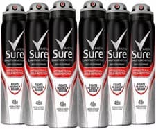 Image of 6 x 250ml Sure Men Antibacterial Odour Protection Anti-Perspirant Deodorant